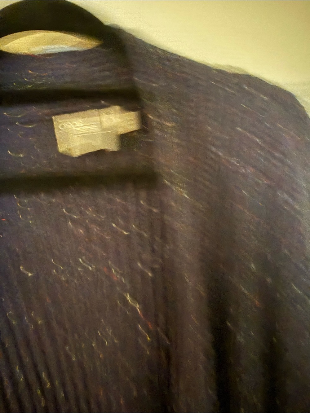 ASOS Navy Sparkle Open-Front Ribbed Cardigan - Picture 3 of 3
